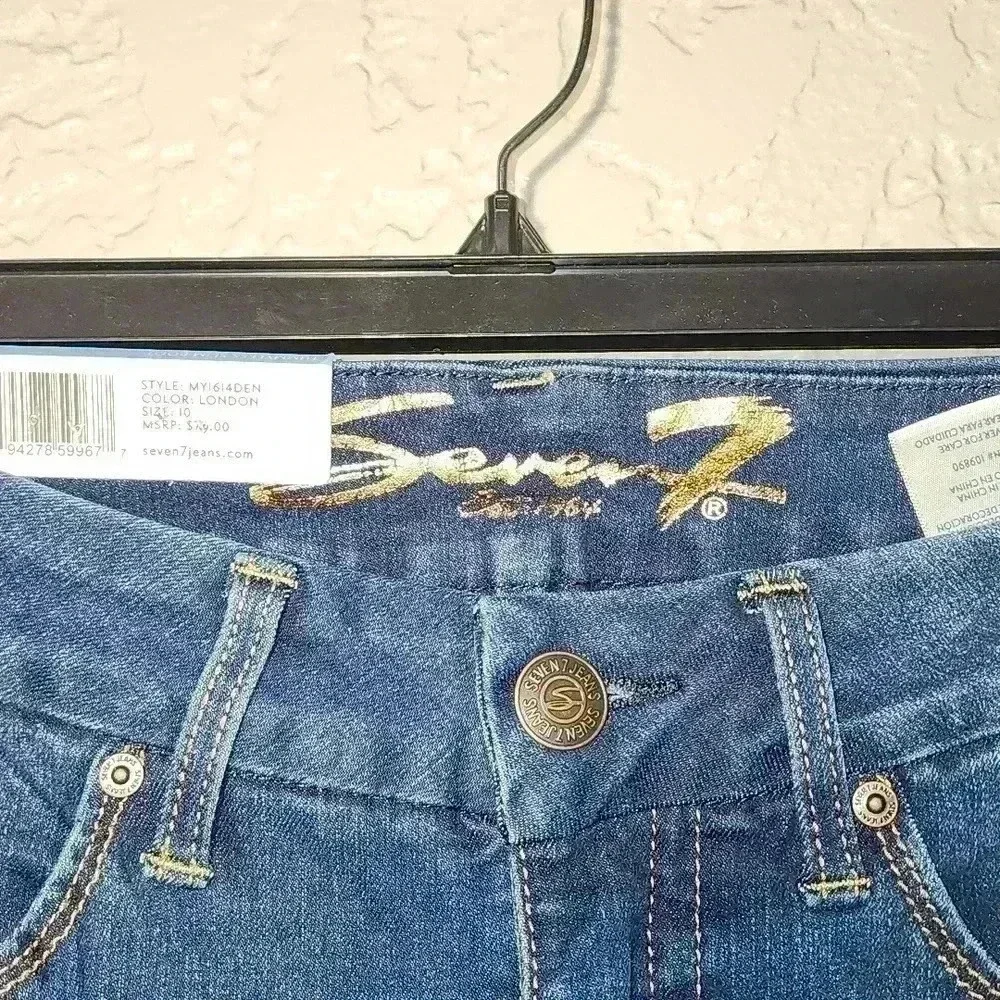 NWT Seven7 tummyless slim boot cut jeans sz 10 - Picture 2 of 5